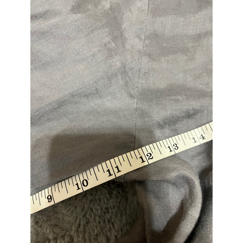 Pure Jill J. Jill Grey Linen Long Sleeve Gathered Waist Tunic Top Womens Large - Picture 6 of 6